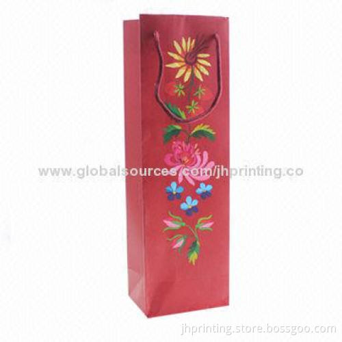 Red Paper Gift Bag for Wine